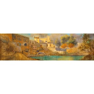 Tahir Bilal Ummi, 20 x 72 Inch, Oil on Canvas, Landscape Painting, AC-TBL-141